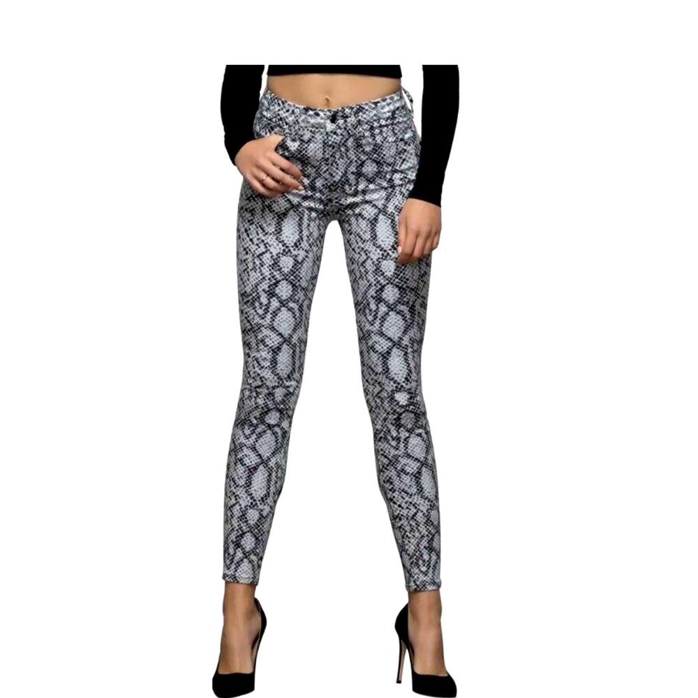 Good American good waist snake print skinny jeans